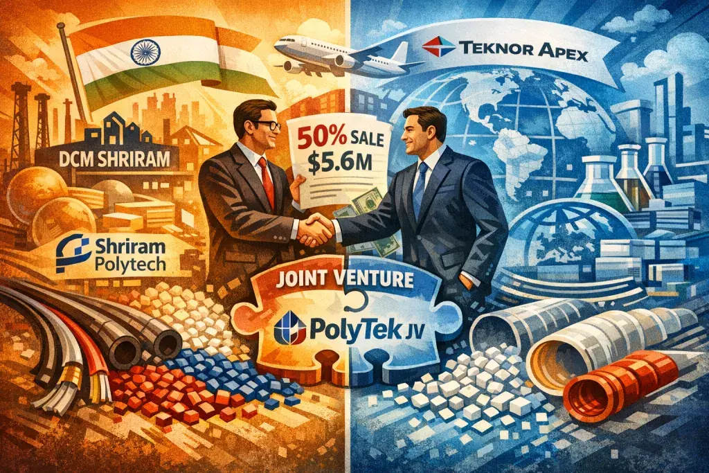 DCM Shriram Sells 50% Stake in Shriram Polytech to Teknor Apex for $5.6 Million